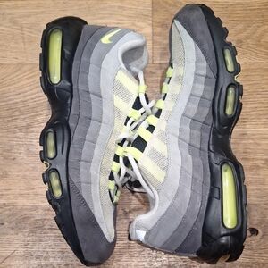 Nike Grey and Volt Air Max 95 Sneakers